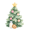 Milk & Merry pastel Christmas tree, milk and cookie