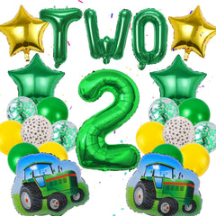 26-Piece Tractor Second Birthday Balloon Set