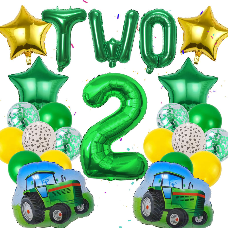 26-Piece Tractor Second Birthday Balloon Set