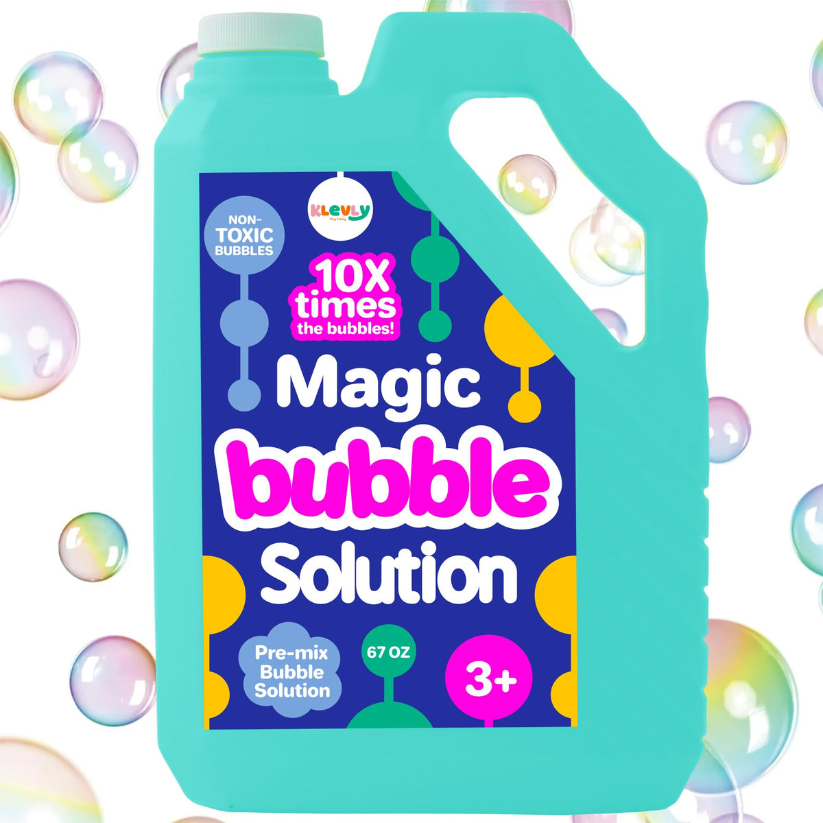Iridescent Bubble Solution Refill 67 OZ | Non-Toxic Pre-Mix