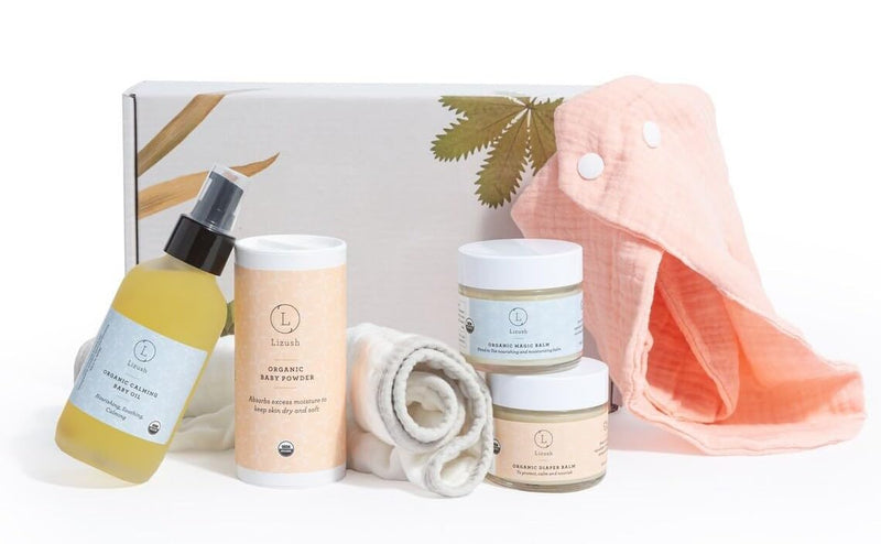Lizush Organic New Baby Gift Set - 6-Piece Newborn Essentials