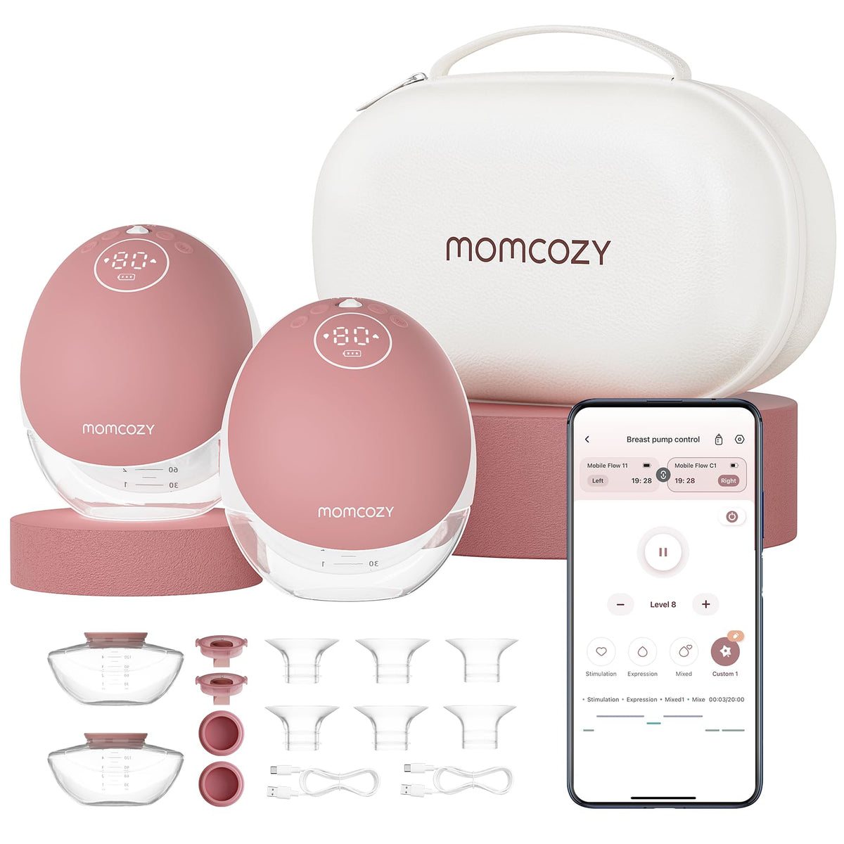 Momcozy Breast Pump Hands Free Mobile Flow 2 Pack