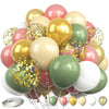 60-Piece Pink & Green Balloon Decorating Set