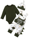 Baby Boy 3-6 Months Green Romper Overalls with Hat