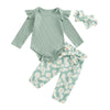 Baby Girl Clothes 0-3 Months Long Sleeve Knitted Romper & Daisy Fall Winter 3Pcs Clothes Sets