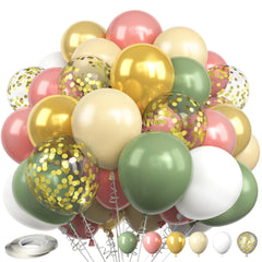60-Piece Pink & Green Balloon Decorating Set