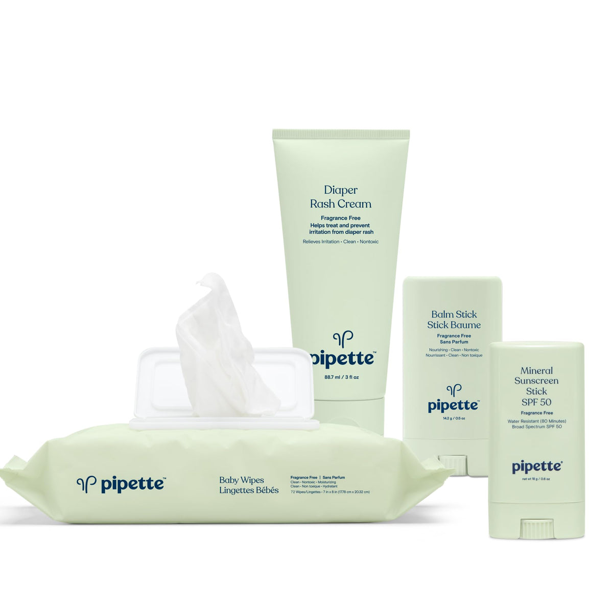 Pipette Baby Travel Essentials Bundle Clean