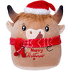 Christmas Cow Stuffed Animal: 8-Inch Cute Highland Cow Plush Toy