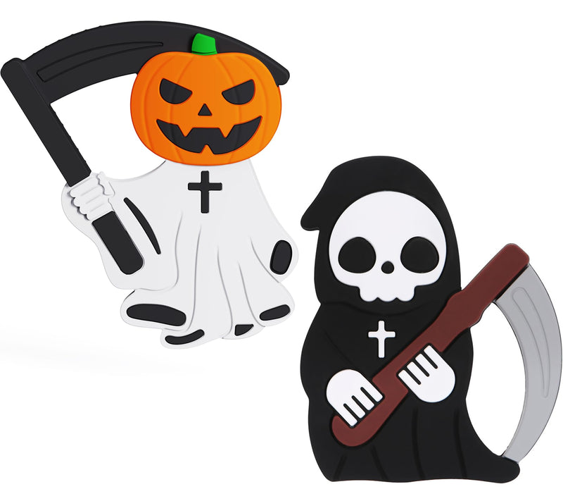 Halloween Baby Teething Toys 2Pack–Pumpkin Ghost & Grim Reaper