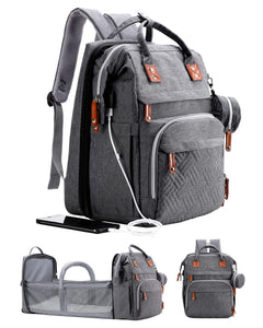 Diaper Bag Backpack with Changing Station Extra Large / Deep Gray