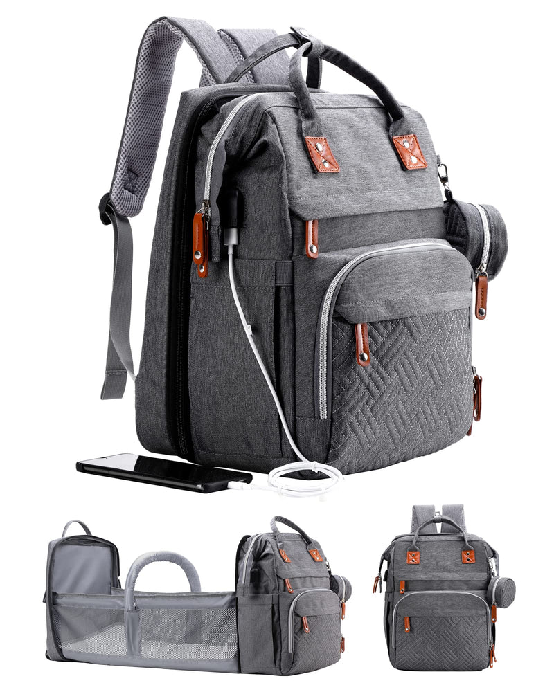 Diaper Bag Backpack with Changing Station Extra Large / Deep Gray
