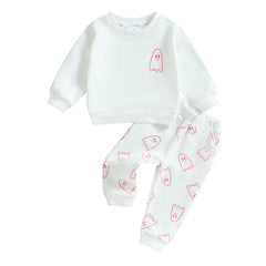 Toddler Halloween Clothes Pumpkin Shirt Ghost Sweats 6-12 Months