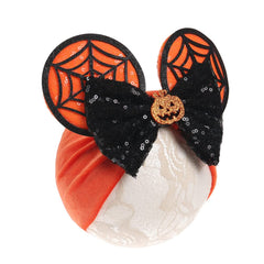 Baby Girl Halloween Mouse Ears Turban Headband
