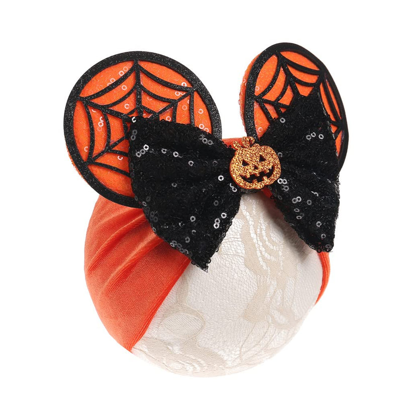 Baby Girl Halloween Mouse Ears Turban Headband