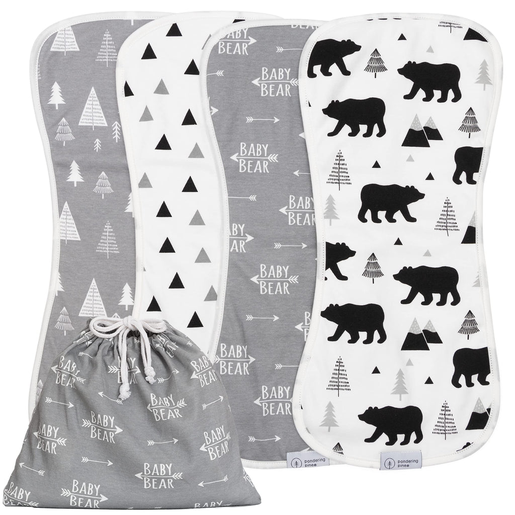 Pondering Pine Burp Cloths