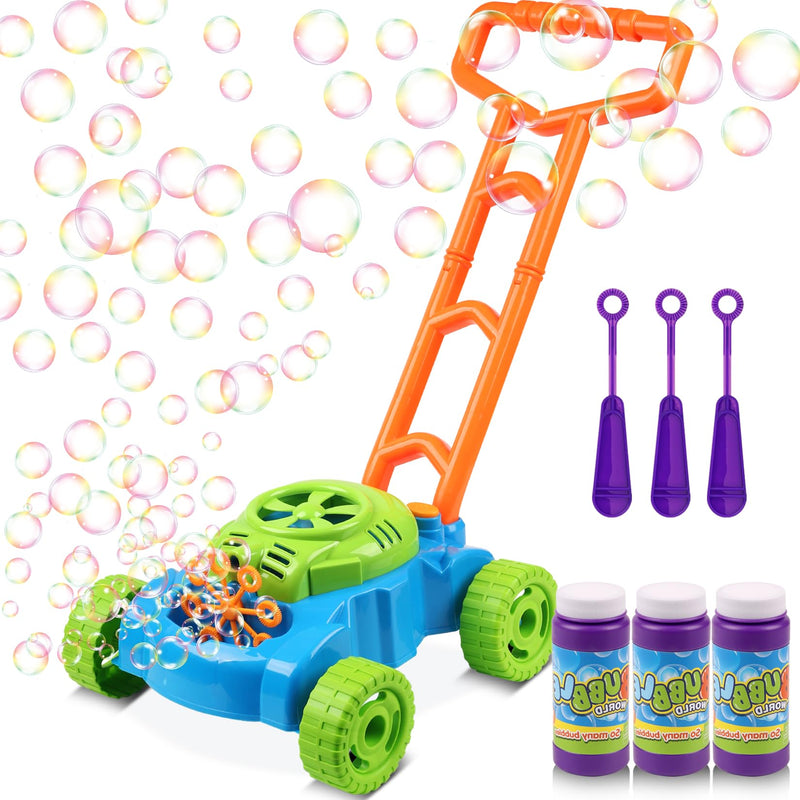 Lydaz Bubble Lawn Mower for Toddlers Age 3+ Kids Bubble Blower